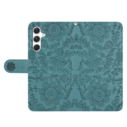 For Samsung Galaxy A16 5G / 4G Case Flower Imprint Leather Flip Wallet Phone Cover with Wrist Strap