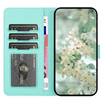For Samsung Galaxy A16 5G / 4G Case Flower Imprint Leather Flip Wallet Phone Cover with Wrist Strap