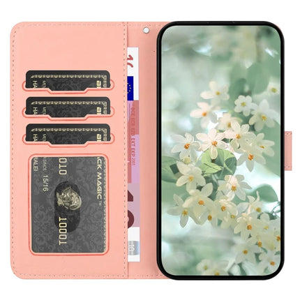 For Samsung Galaxy A06 Case Flower Imprint Leather Flip Wallet Phone Cover with Wrist Strap