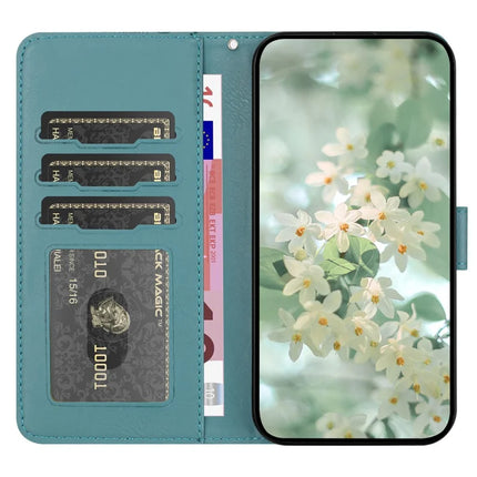 For Samsung Galaxy A06 Case Flower Imprint Leather Flip Wallet Phone Cover with Wrist Strap