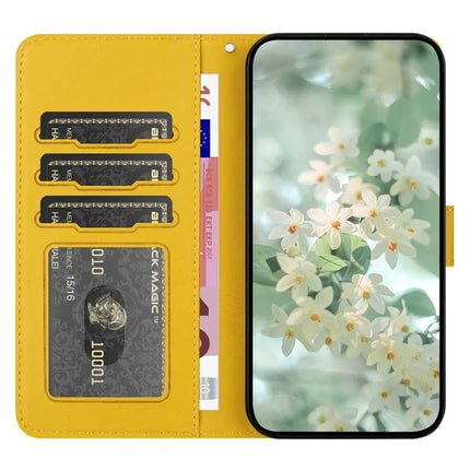 For Samsung Galaxy A06 Case Flower Imprint Leather Flip Wallet Phone Cover with Wrist Strap