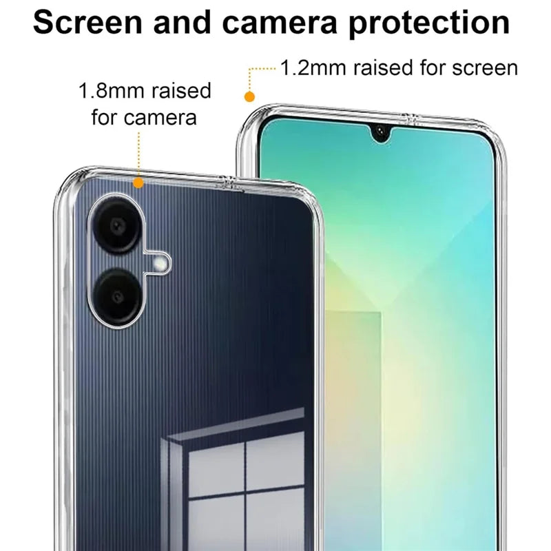 ShopCaseCart Durable Case Samsung Galaxy A06 Protective cover TPU Clear Phone Guard + 3PCS Tempered Glass Screen Film 2.5D Arc Edge
