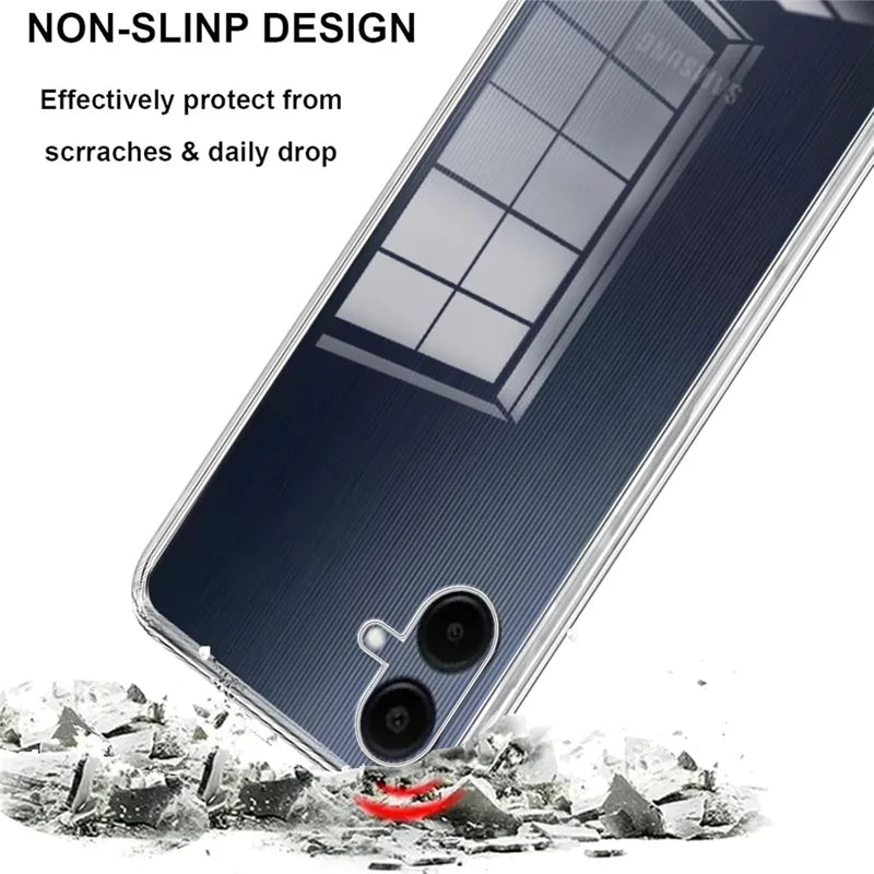 ShopCaseCart Durable Case Samsung Galaxy A06 Protective cover TPU Clear Phone Guard + 3PCS Tempered Glass Screen Film 2.5D Arc Edge