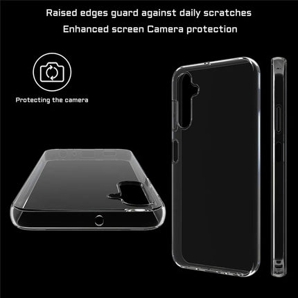 For Samsung Galaxy S23 FE Clear TPU Anti-Scratch Phone Case + 2.5D Arc Edge Screen Protector