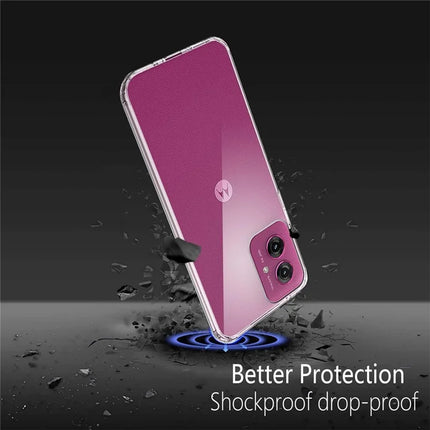 For Motorola Moto G55 5G Case TPU Clear Phone Cover + 2PCS Tempered Glass Screen Film 2.5D Arc Edge