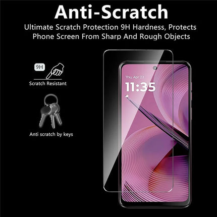 For Motorola Moto G55 5G Case TPU Clear Phone Cover + 2PCS Tempered Glass Screen Film 2.5D Arc Edge