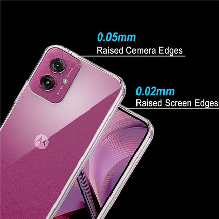 For Motorola Moto G55 5G Case TPU Clear Phone Cover + 2PCS Tempered Glass Screen Film 2.5D Arc Edge