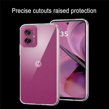 For Motorola Moto G55 5G Case TPU Clear Phone Cover + 2PCS Tempered Glass Screen Film 2.5D Arc Edge
