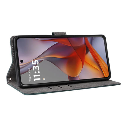 For Motorola Moto G75 5G Wallet Case RFID Blocking PU Leather Cover Stand View