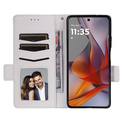 For Motorola Moto G75 5G Case Litchi Texture PU Leather Wallet Flip Phone Cover