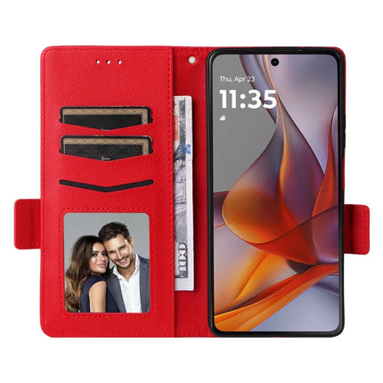 For Motorola Moto G75 5G Case Litchi Texture PU Leather Wallet Flip Phone Cover