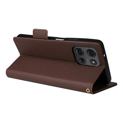 For Motorola Moto G75 5G Case Litchi Texture PU Leather Wallet Flip Phone Cover