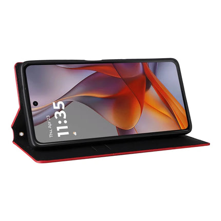 For Motorola Moto G75 5G Wallet Case Rhombus Imprinted Leather Phone Cover