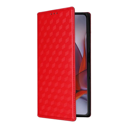 For Motorola Moto G75 5G Wallet Case Rhombus Imprinted Leather Phone Cover