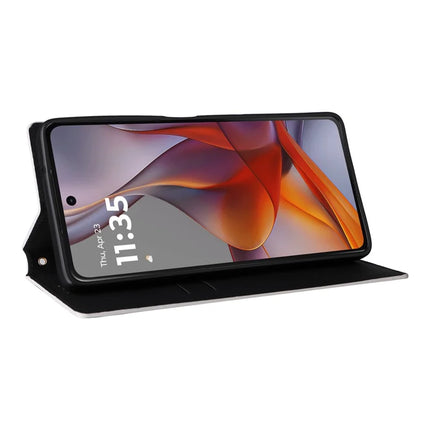For Motorola Moto G75 5G Wallet Case Rhombus Imprinted Leather Phone Cover