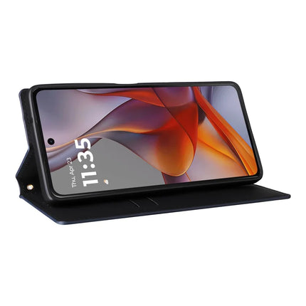 For Motorola Moto G75 5G Wallet Case Rhombus Imprinted Leather Phone Cover