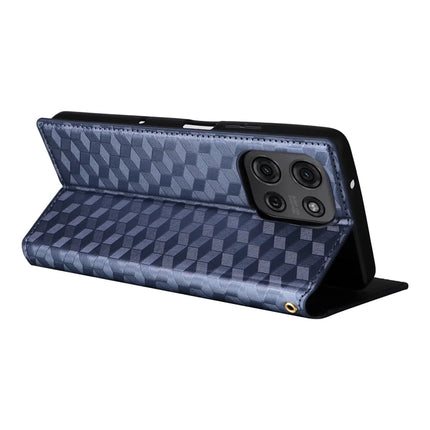 For Motorola Moto G75 5G Wallet Case Rhombus Imprinted Leather Phone Cover