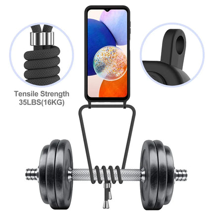 For Samsung Galaxy A16 5G / 4G Case Liquid Silicone Card Holder Phone Back Cover with Lanyard