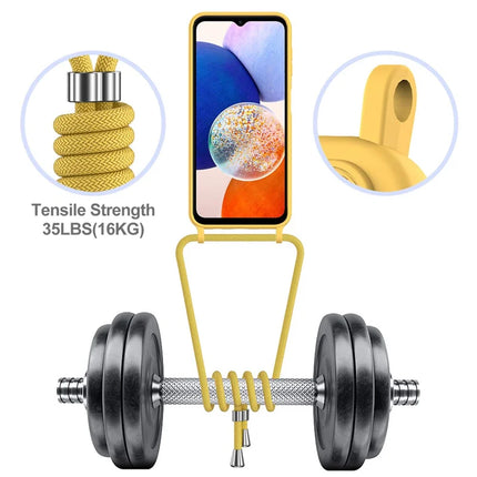 For Samsung Galaxy A16 5G / 4G Case Liquid Silicone Card Holder Phone Back Cover with Lanyard