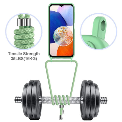 For Samsung Galaxy A16 5G / 4G Case Liquid Silicone Card Holder Phone Back Cover with Lanyard
