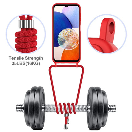 For Samsung Galaxy A16 5G / 4G Case Liquid Silicone Card Holder Phone Back Cover with Lanyard