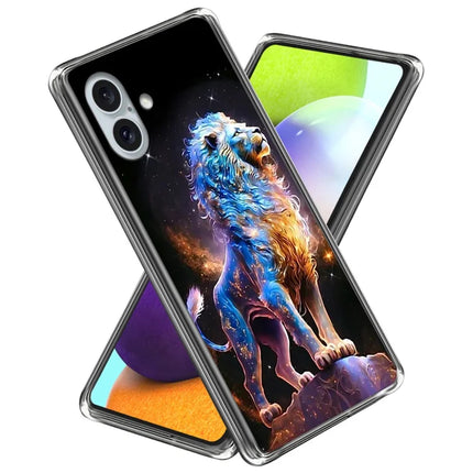 For iPhone 16 Plus Case Pattern Printed Shockproof TPU Phone Cover - Lion