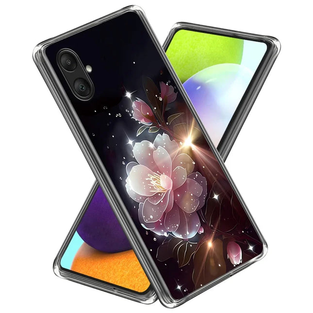 For Samsung Galaxy A06 Case Pattern Printed Shockproof TPU Phone Cover - Pink Flower