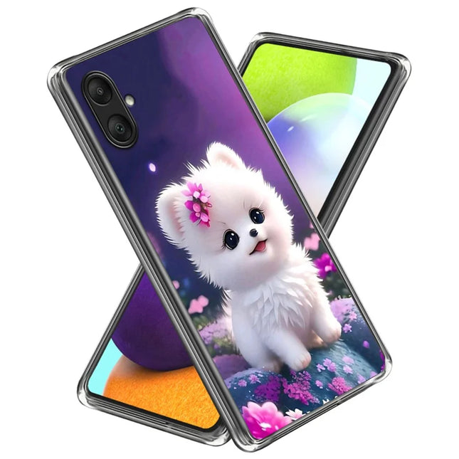 For Samsung Galaxy A06 Case Pattern Printed Shockproof TPU Phone Cover - White Puppy