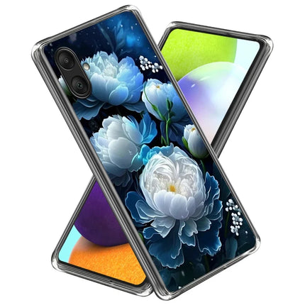 For Samsung Galaxy A06 Case Pattern Printed Shockproof TPU Phone Cover - White Peony