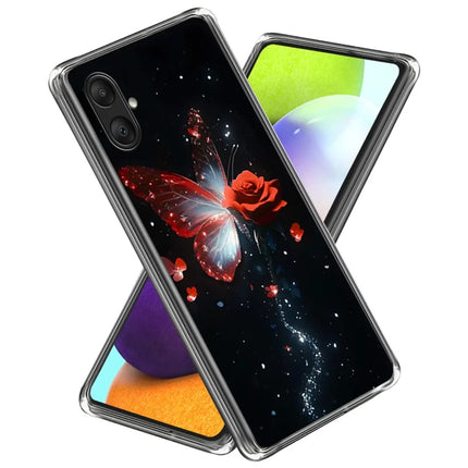 For Samsung Galaxy A06 Case Pattern Printed Shockproof TPU Phone Cover - Butterfly Rose