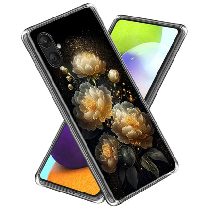 For Samsung Galaxy A06 Case Pattern Printed Shockproof TPU Phone Cover - Golden Peony