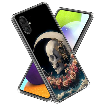 For Samsung Galaxy A06 Case Pattern Printed Shockproof TPU Phone Cover - Rose Skull