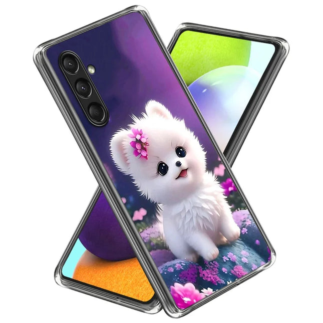 For Samsung Galaxy A16 5G Case Pattern Printed Shockproof TPU Phone Cover - White Puppy