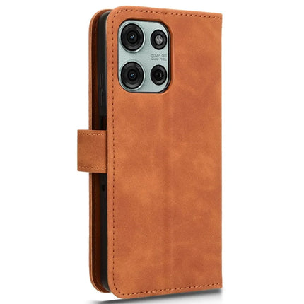 For Motorola Moto G75 5G Leather Case Skin-Feel Anti-Drop Wallet Flip Phone Cover