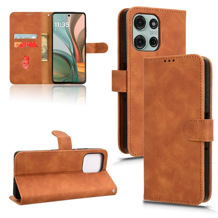 For Motorola Moto G75 5G Leather Case Skin-Feel Anti-Drop Wallet Flip Phone Cover