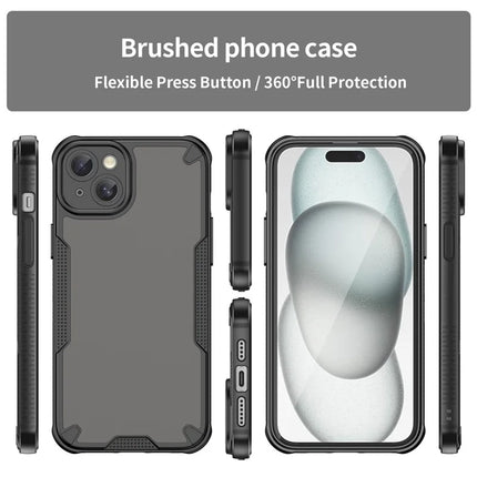 Armor Series For iPhone 15 Plus Case PC+TPU Semi-Transparent Frosted Finish Protective Phone Cover