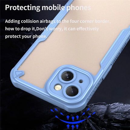 Armor Series For iPhone 15 Plus Case PC+TPU Semi-Transparent Frosted Finish Protective Phone Cover
