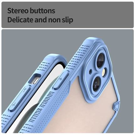 Armor Series For iPhone 15 Plus Case PC+TPU Semi-Transparent Frosted Finish Protective Phone Cover