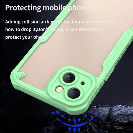 Armor Series For iPhone 15 Plus Case PC+TPU Semi-Transparent Frosted Finish Protective Phone Cover