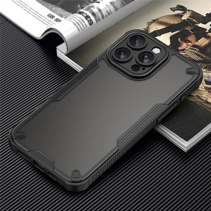 Armor Series For iPhone 15 Pro Max Case PC+TPU Semi-Transparent Frosted Finish Protective Phone Cover