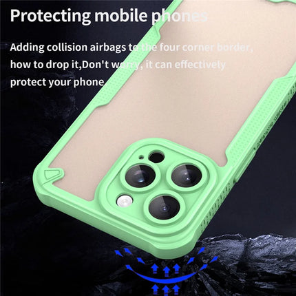 Armor Series For iPhone 15 Pro Max Case PC+TPU Semi-Transparent Frosted Finish Protective Phone Cover