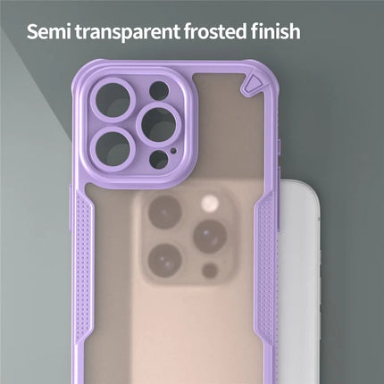Armor Series For iPhone 15 Pro Max Case PC+TPU Semi-Transparent Frosted Finish Protective Phone Cover