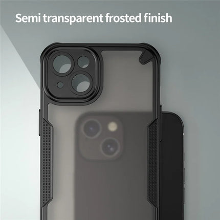Armor Series For iPhone 15 Case PC+TPU Semi-Transparent Frosted Finish Protective Phone Cover