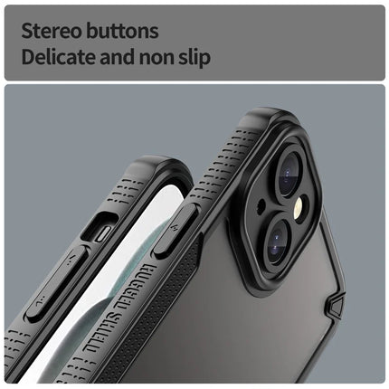 Armor Series For iPhone 15 Case PC+TPU Semi-Transparent Frosted Finish Protective Phone Cover
