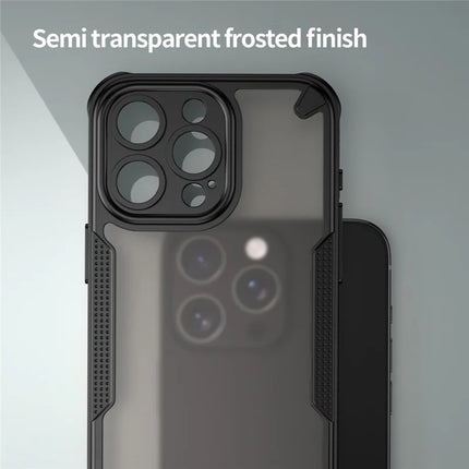 Armor Series For iPhone 15 Pro Case PC+TPU Semi-Transparent Frosted Finish Protective Phone Cover