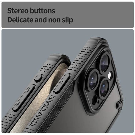 Armor Series For iPhone 15 Pro Case PC+TPU Semi-Transparent Frosted Finish Protective Phone Cover