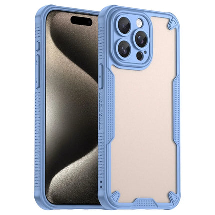 Armor Series For iPhone 15 Pro Case PC+TPU Semi-Transparent Frosted Finish Protective Phone Cover - Blue