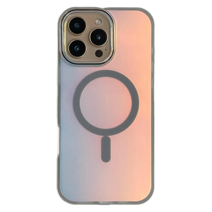 For iPhone 16 Pro Max Case Compatible with MagSafe Aurora Design TPU+PC Phone Cover - Grey