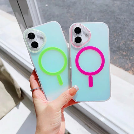 For iPhone 16 Plus Case Compatible with MagSafe Aurora Design TPU+PC Phone Cover