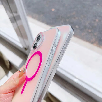 For iPhone 16 Plus Case Compatible with MagSafe Aurora Design TPU+PC Phone Cover